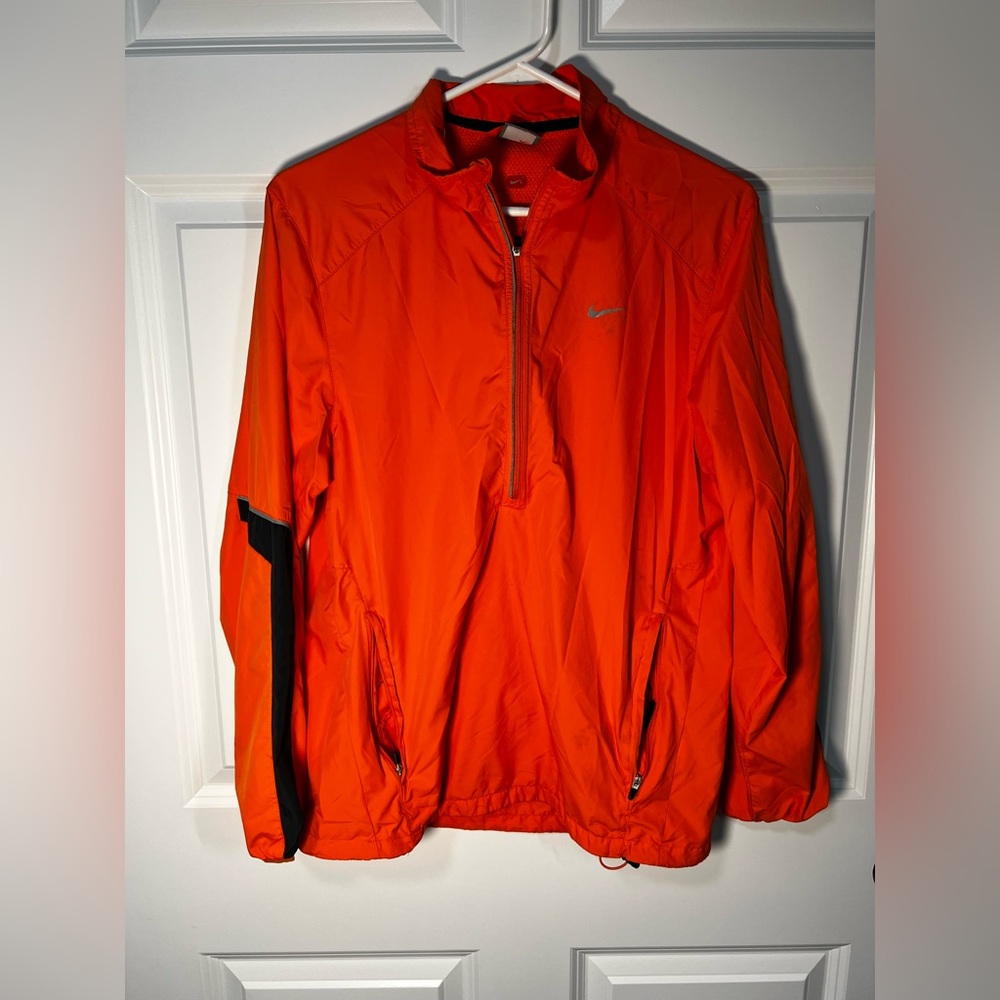 Nike Half Zip Vibrant Orange Windbreaker Mens Small